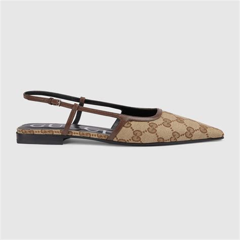 gucci gg leather ballet flats|women's gg slingback ballet flat.